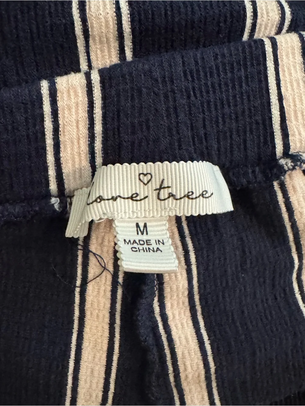 Love Tree Navy and White Striped Pants